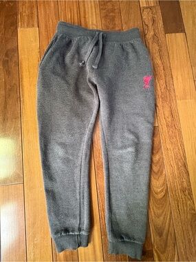 Official Liverpool Kid’s Gray Jogger Sweatpants with LFC Logo